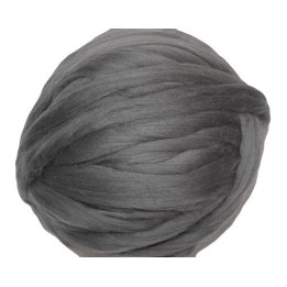Lana cardada en cinta - gris.
