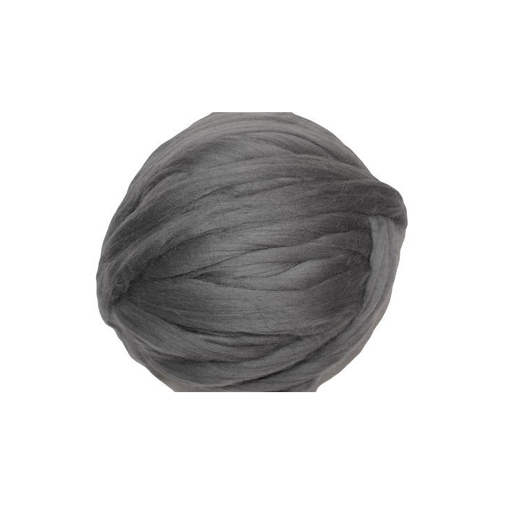 Lana cardada en cinta - gris.