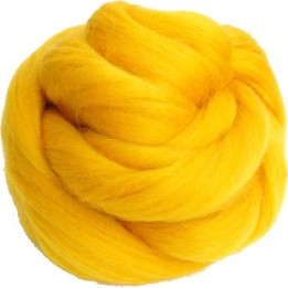 Lana cardada en cinta - amarillo dorado.