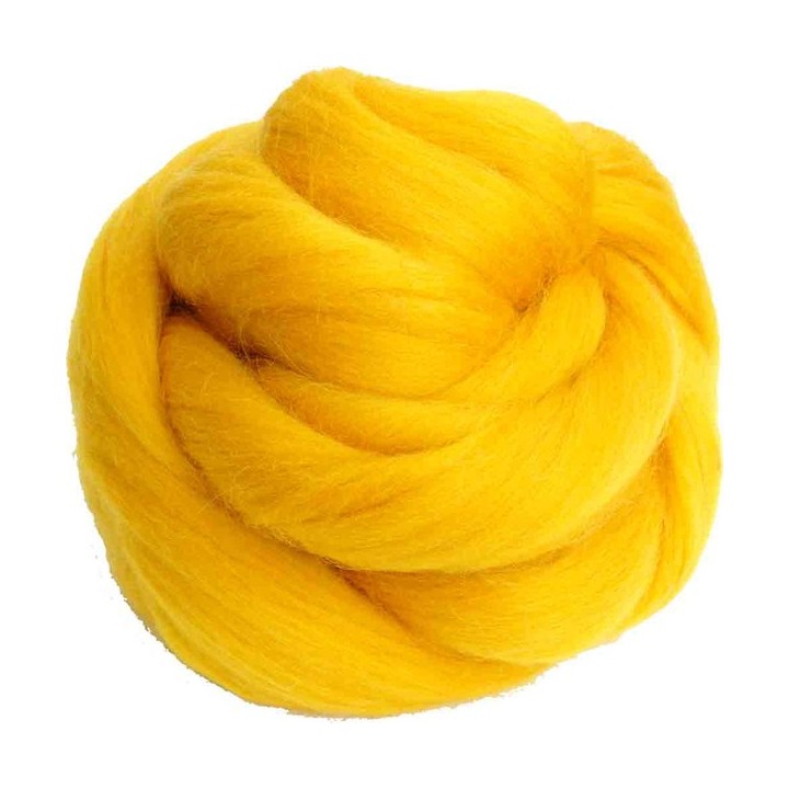 Lana cardada en cinta - amarillo dorado.