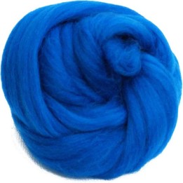 Lana cardada en cinta - azul medio.