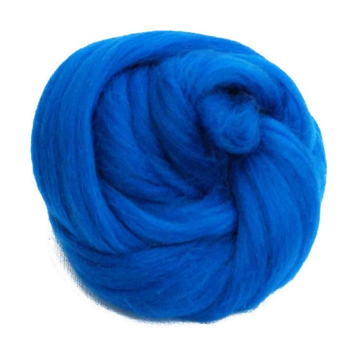 Lana cardada en cinta - azul medio.