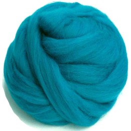 Lana cardada en cinta - azul turquesa.
