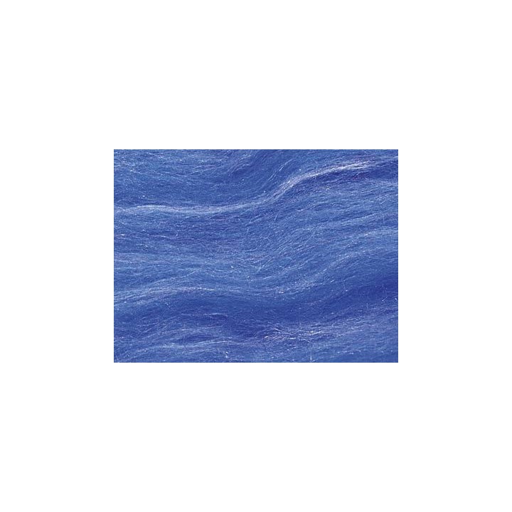Lana cardada con seda - azul.