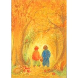 Postal - El bosque en otoño.