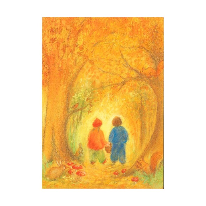 Postal - El bosque en otoño.