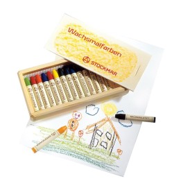 Stockmar - Lápices de cera caja madera 16 uds.