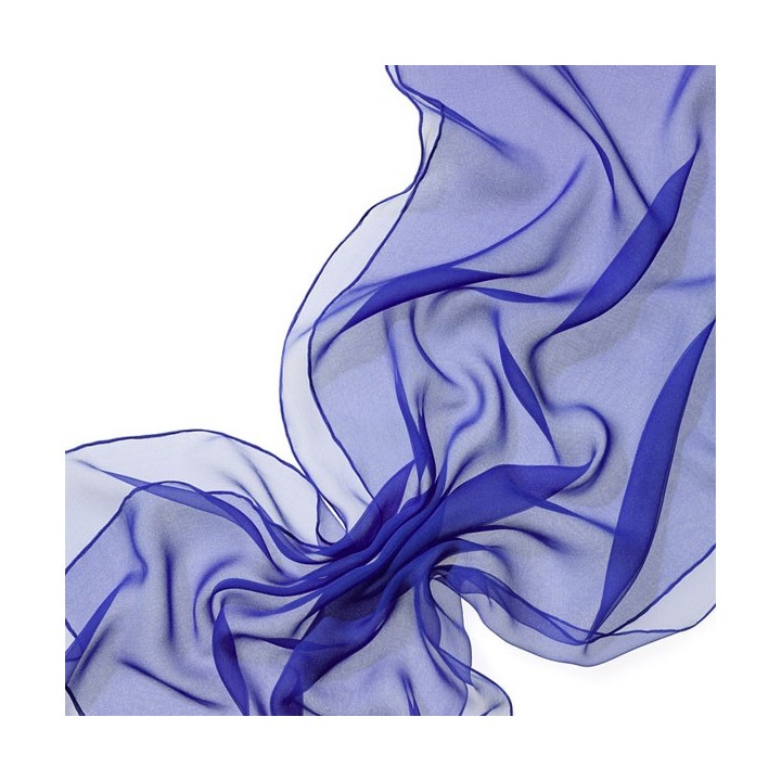 Chal en seda chiffon - azul royal