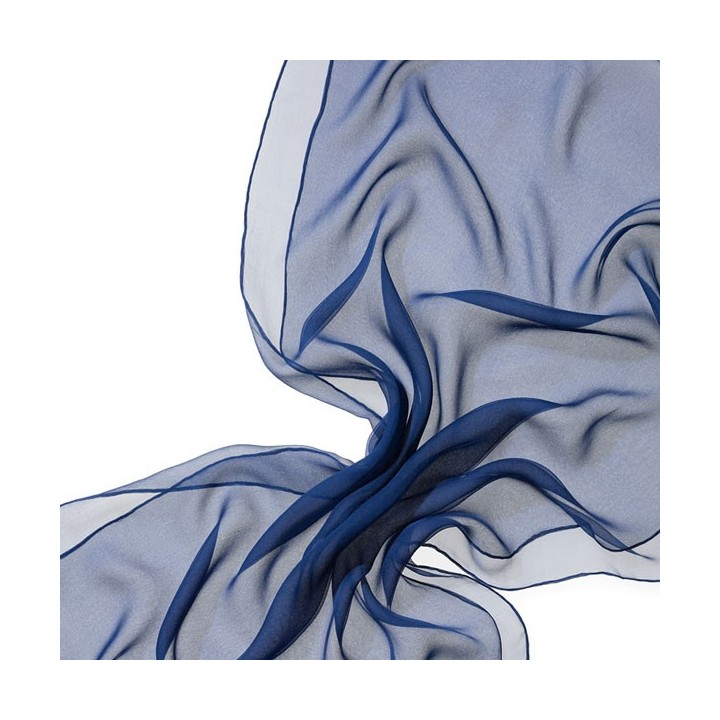 Chal seda chiffon azul oscuro