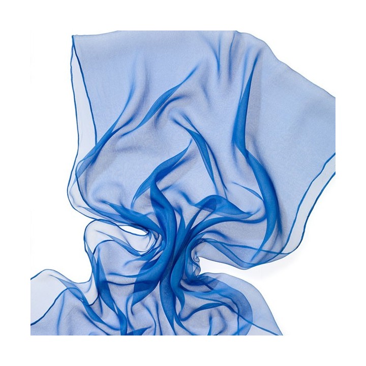 Chal de seda chiffon - azul brillante