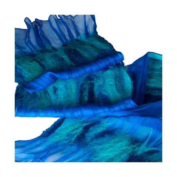 Chal de seda chiffon - azul brillante