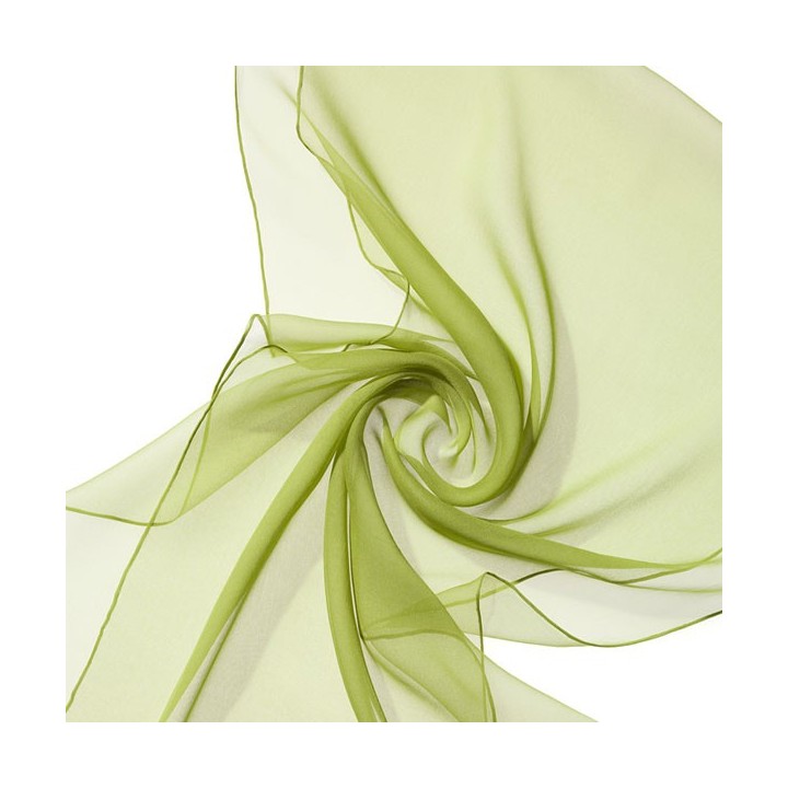Chal de seda chiffon verde limon