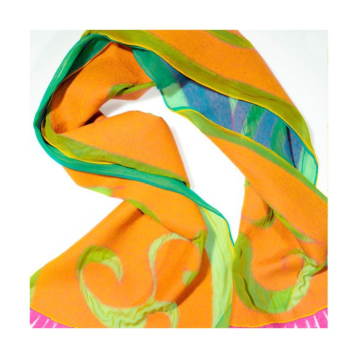 Chal de seda chiffon - amarillo girasol