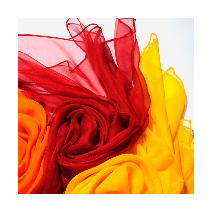 Chal de seda chiffon - amarillo indio