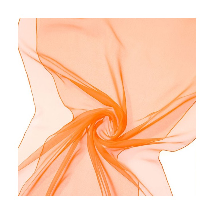 Chal de seda chiffon - mandarina