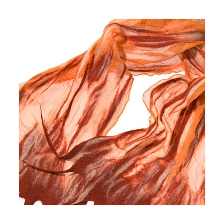 Chal de seda chiffon - mandarina