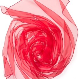Chal de seda chiffon - rojo tomate