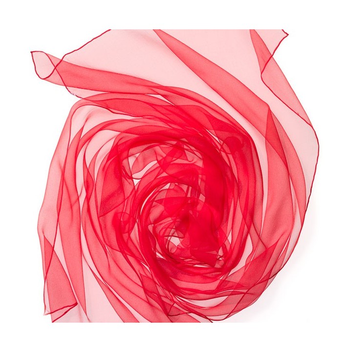 Chal de seda chiffon - rojo tomate