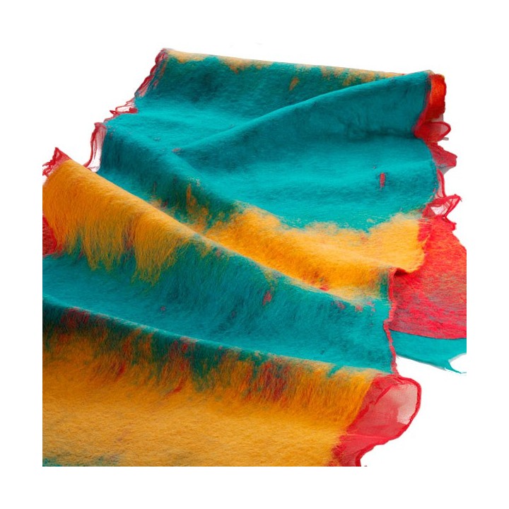 Chal de seda chiffon - rojo tomate