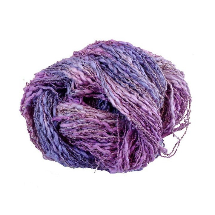 Algodón y lino boucle lila morado