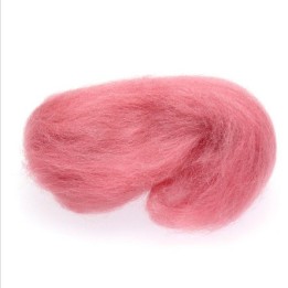 Lana cardada - tinte vegetal - rosa