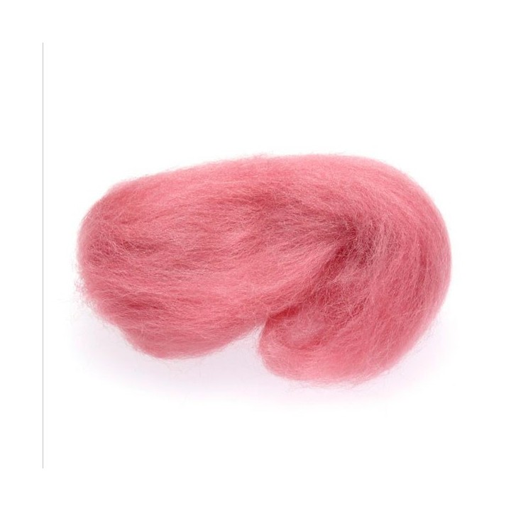 Lana cardada - tinte vegetal - rosa