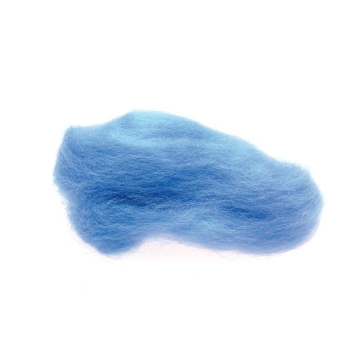 Lana cardada - tinte vegetal - azul claro.