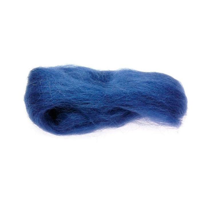 Lana cardada - tinte vegetal - azul oscuro.