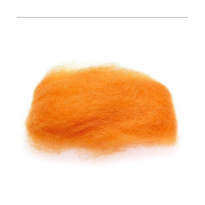 Lana cardada - tinte vegetal - naranja.