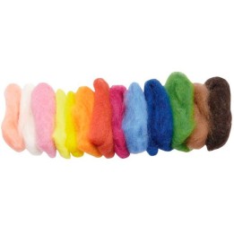 Lana cardada tinte vegetal surtido - 15 colores.