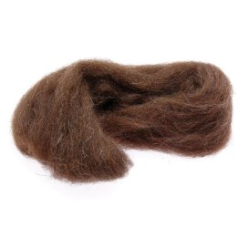 Lana cardada - tinte vegetal marrón oscuro natural