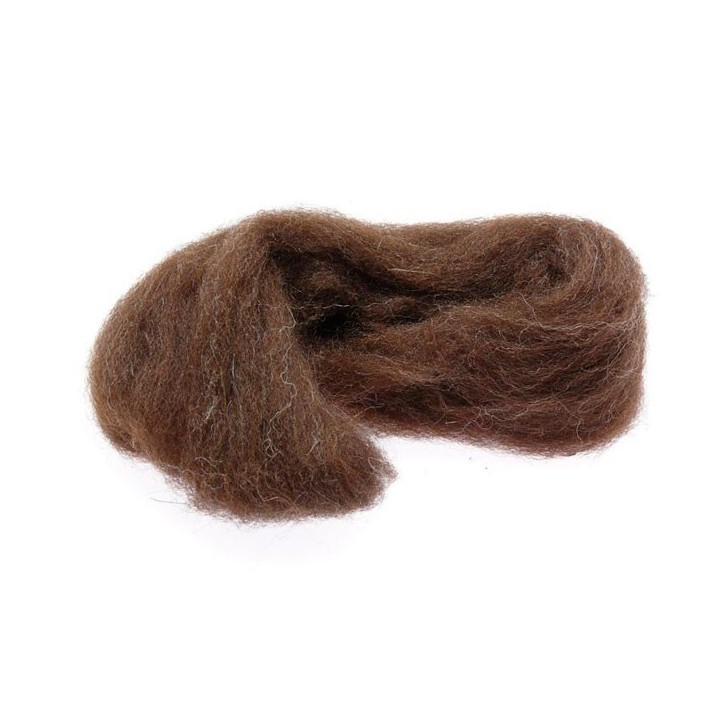 Lana cardada - tinte vegetal marrón oscuro natural