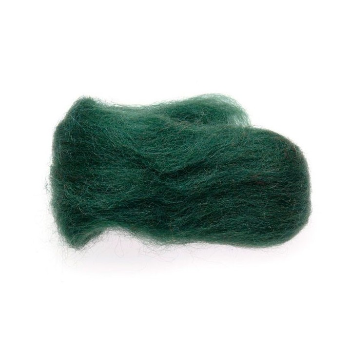 Lana cardada - tinte vegetal verde oscuro
