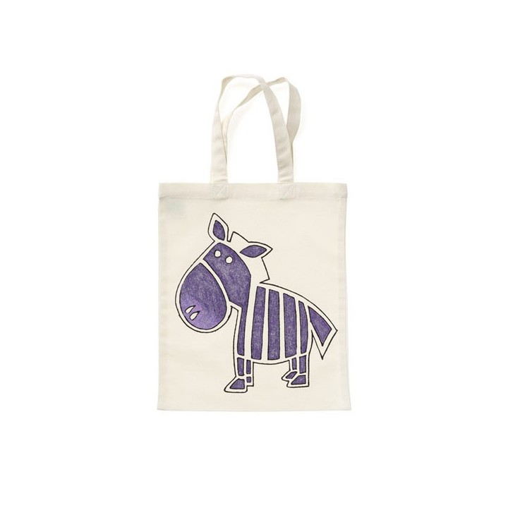 Bolsa de algodón pequeña con asas blanco natural