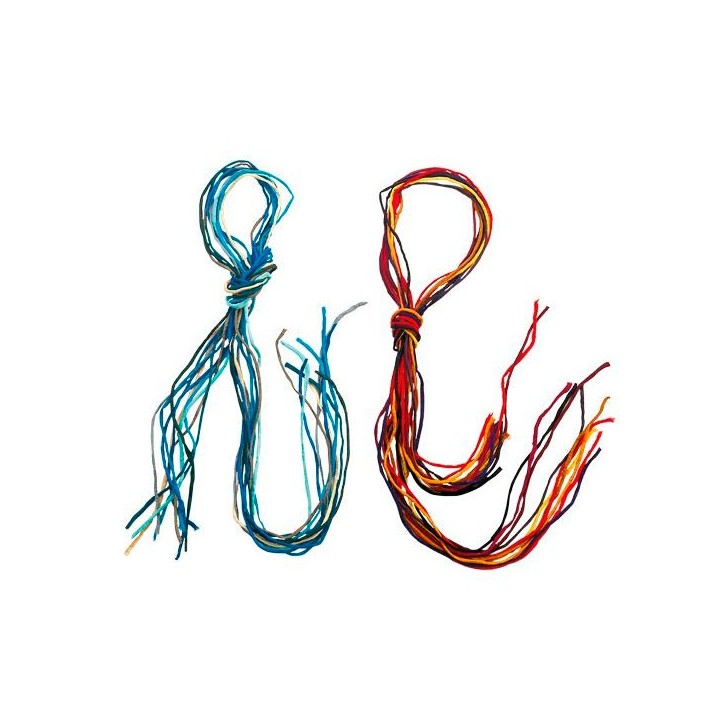Cordones de seda - tonos morados.