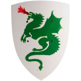 Escudo blanco con dragón.