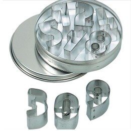 Moldes en forma de números.
