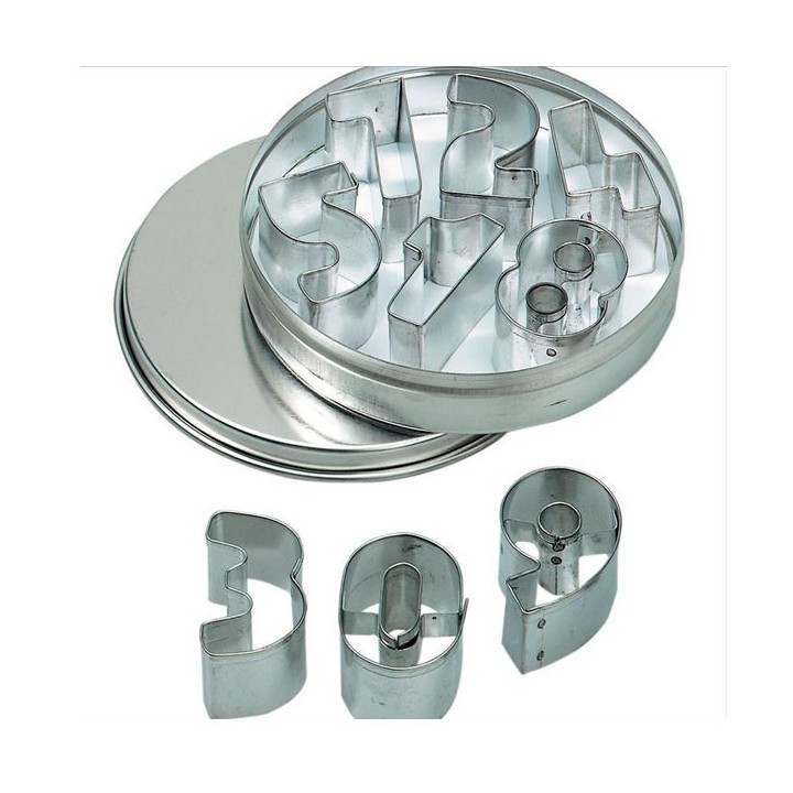 Moldes en forma de números.