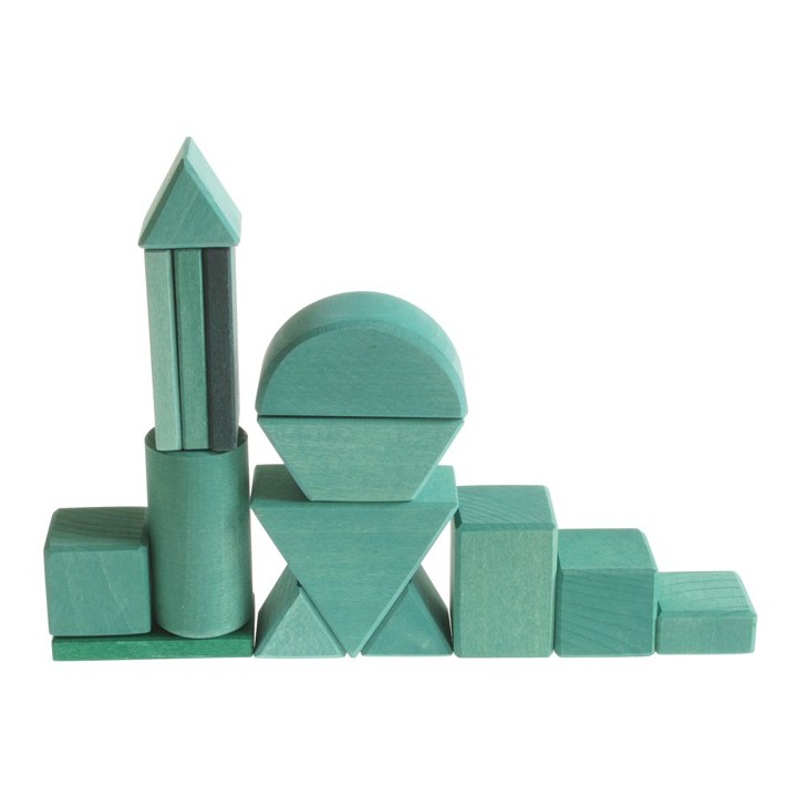 Set de construcción de madera formas geometricas