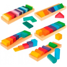 Set de construcción de madera formas geometricas