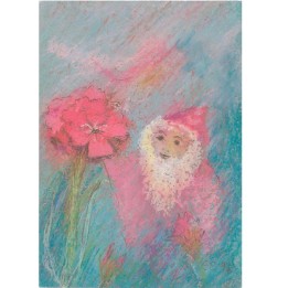 Postal Enanito con clavel