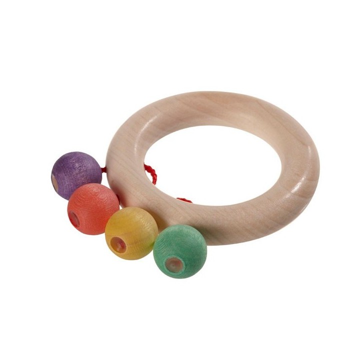 Sonajero de madera natural con tintes vegetales