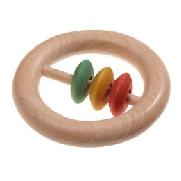 Sonajero de madera natural con tintes vegetales