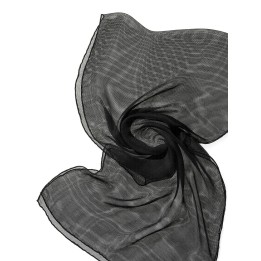 Chal de seda Tissu de gasa - negro.