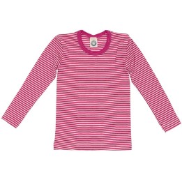 Camiseta Interior de manga larga de Lana y Seda en Rojo