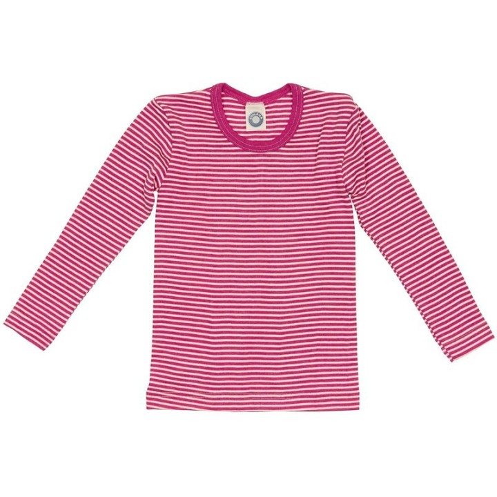 Camiseta Interior de manga larga de Lana y Seda en Rojo
