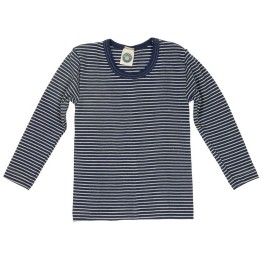 Camiseta Interior de manga larga de Lana y Seda en Azul