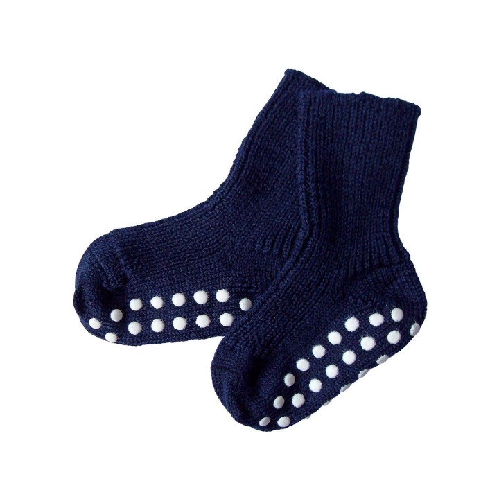 Calcetines antideslizantes de lana - azul