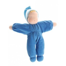 Muñeca Waldorf de terciopelo - azul