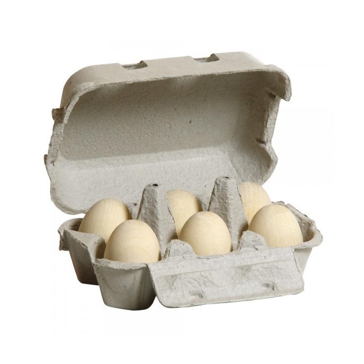 Huevos blancos de madera